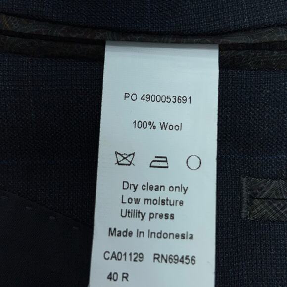 Ralph Lauren LRL Mens Size 40R Sport Coat Blazer Jacket Charcoal Blue Windowpane - Picture 13 of 15